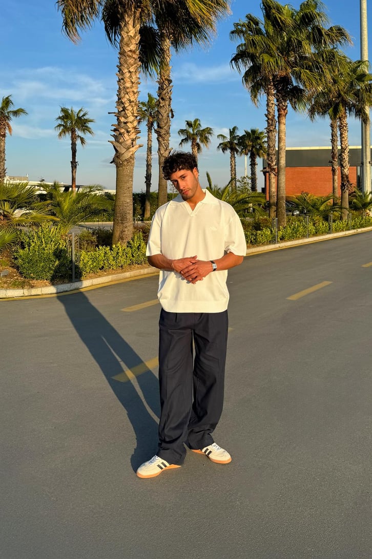 The Dad Nakışlı Polo Yaka Triko Tişört