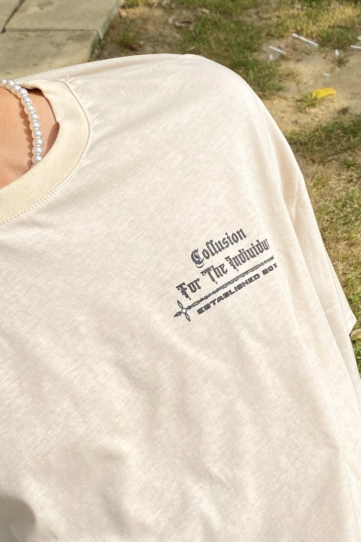 The Indiuidual Baskılı Antrasit Oversize Tshirt