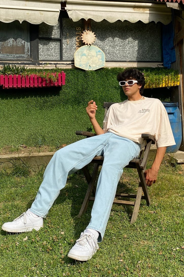 The Indiuidual Baskılı Antrasit Oversize Tshirt