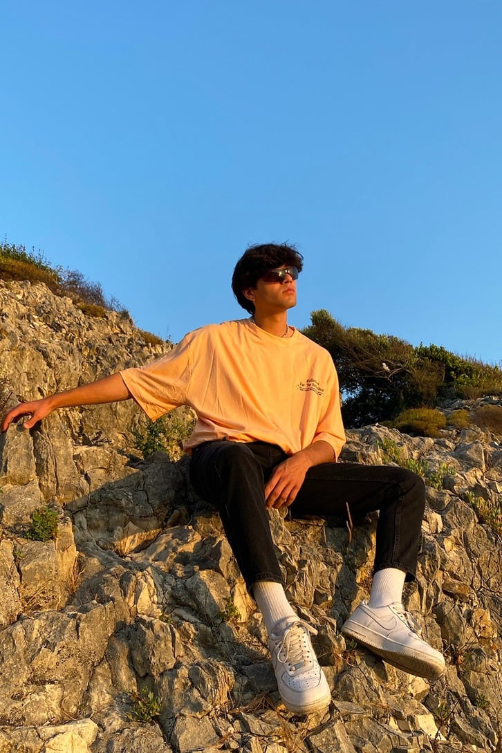 The Indiuidual Baskılı Yavruağzı Oversize Tshirt