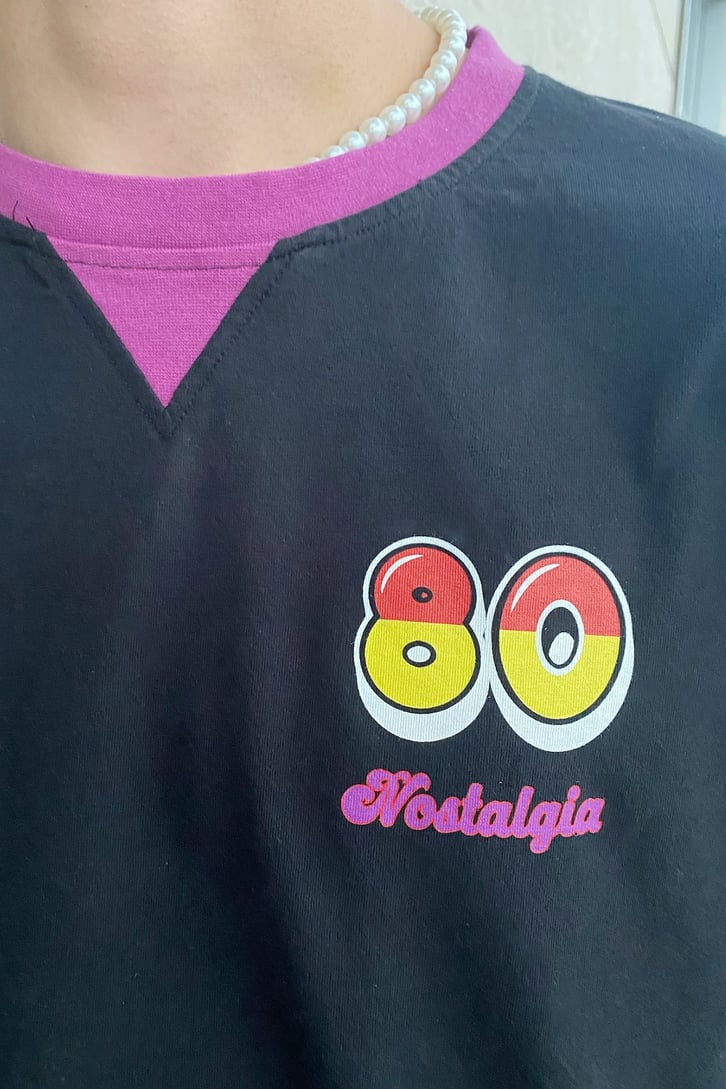 The Paninani Baskılı Siyah Oversize Tshirt