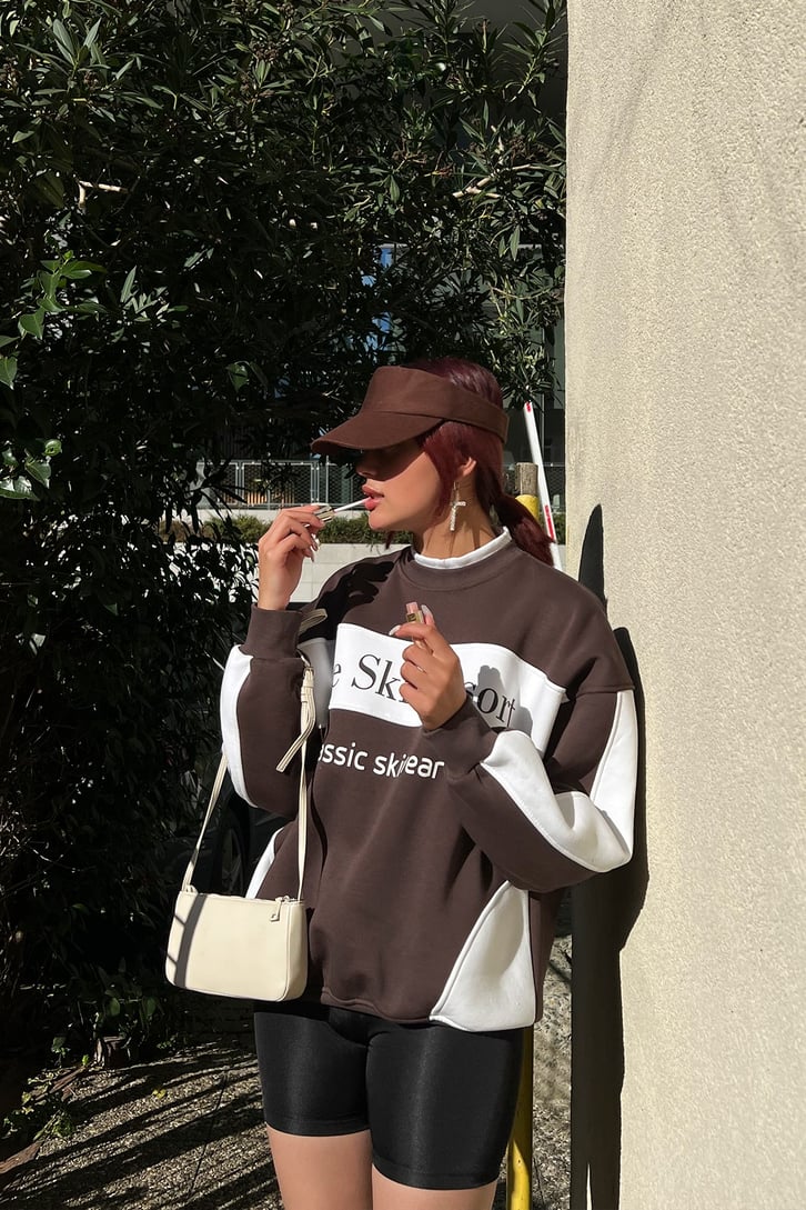 The Ski Baskılı Kadın Sweatshirt