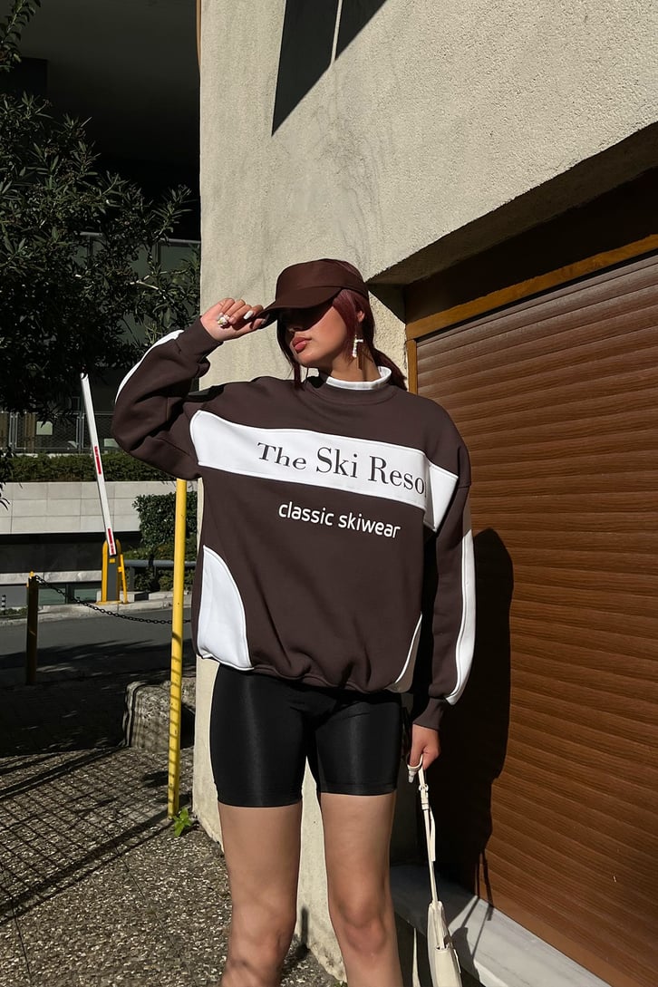 The Ski Baskılı Kadın Sweatshirt
