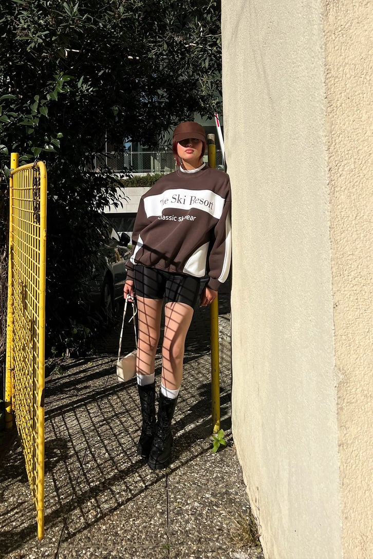 The Ski Baskılı Kadın Sweatshirt