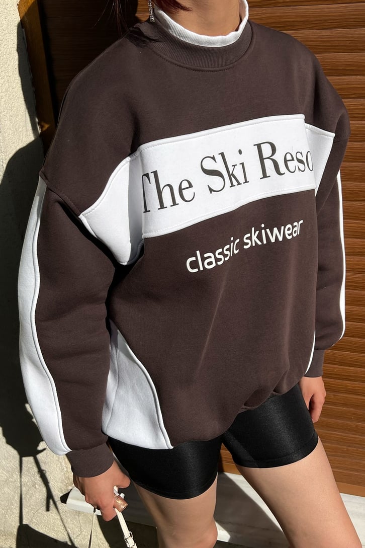 The Ski Baskılı Kadın Sweatshirt