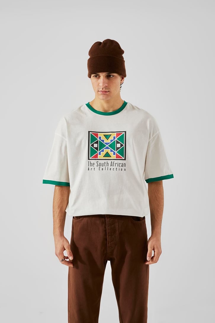 The South Baskılı Beyaz Oversize Hoodie