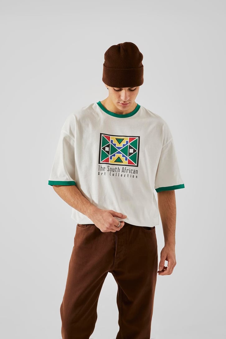 The South Baskılı Beyaz Oversize Hoodie