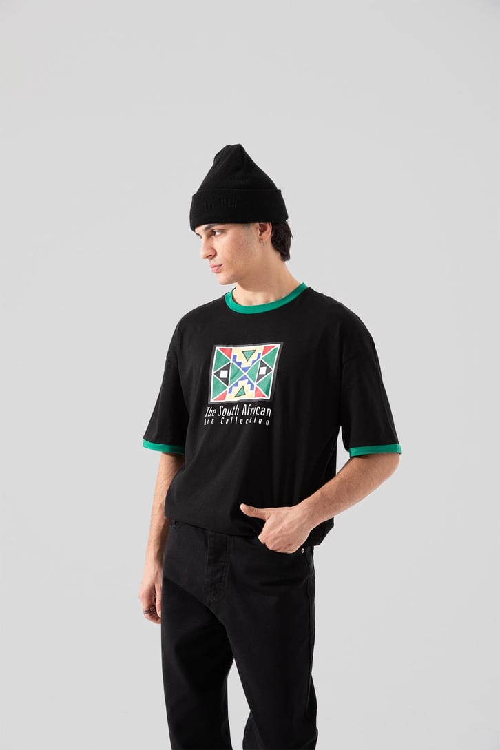 The South Baskılı Beyaz Oversize Hoodie