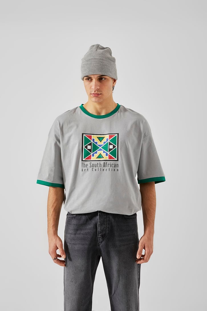 The South Baskılı Beyaz Oversize Hoodie