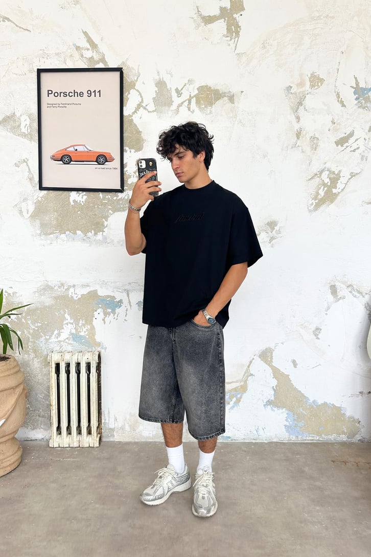 TheDad Nakışlı Washed Oversize Tişört