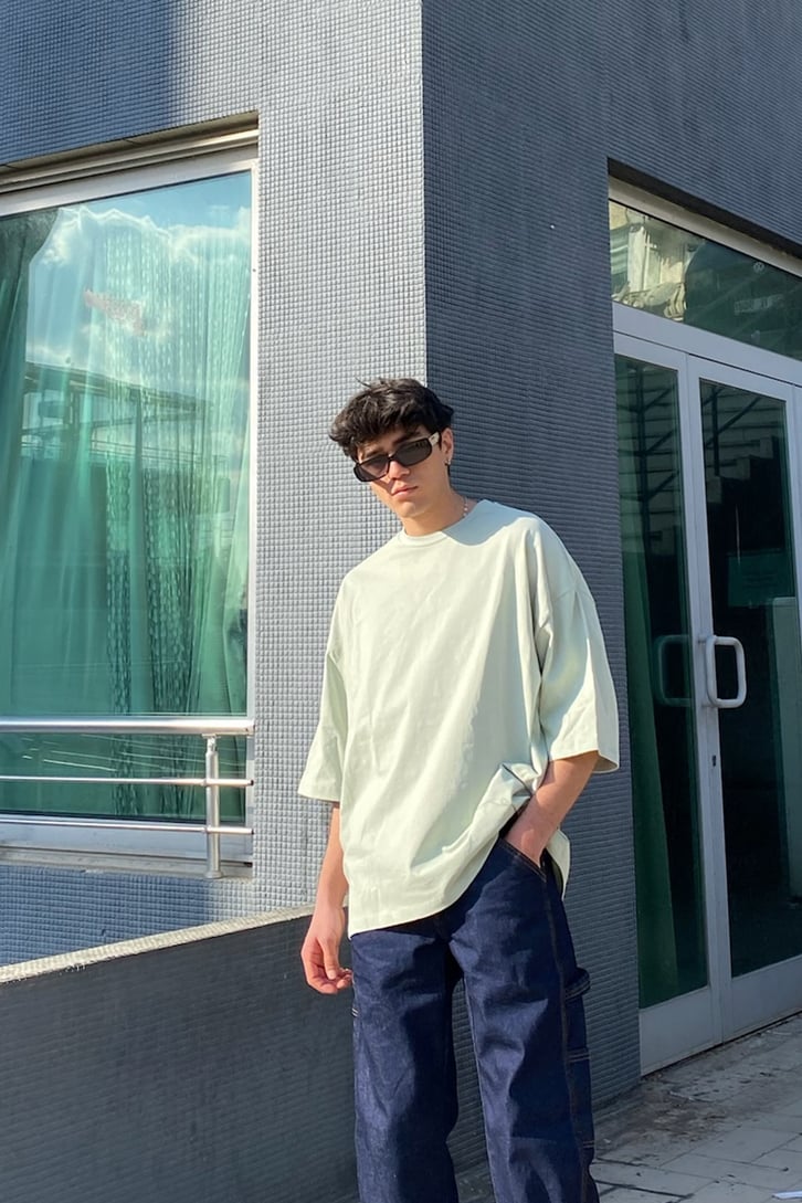 Thema Park Oversize Soft Green Tshirt
