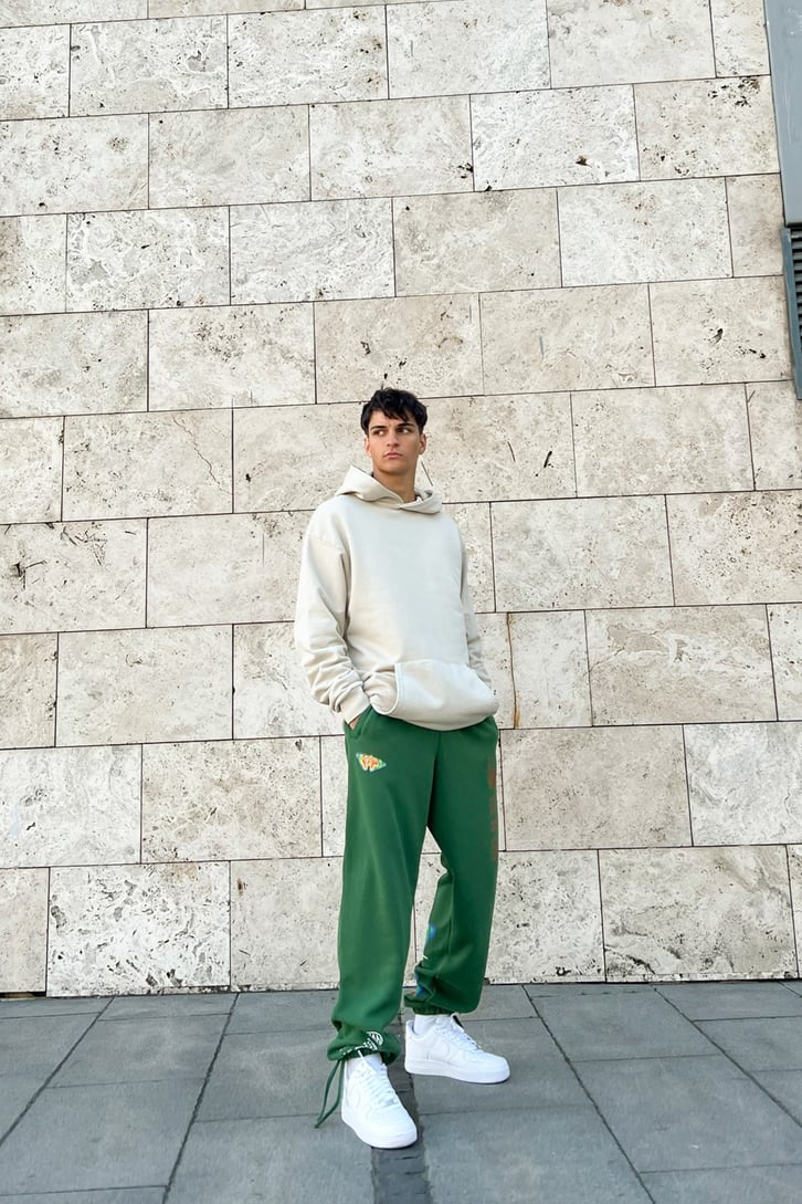 Thermal Butterfly Baskılı Yeşil Jogger Eşofman Altı