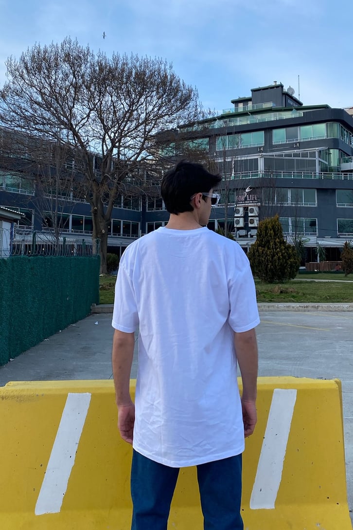 Thermal Camera Oversize Beyaz Tshirt