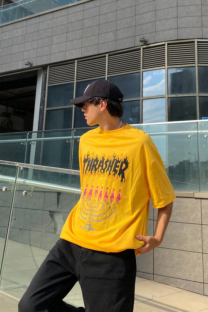 Thrasher Baskılı Oversize Tshirt