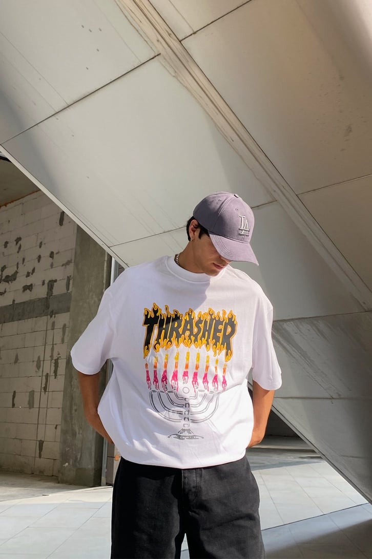 Thrasher Baskılı Oversize Tshirt