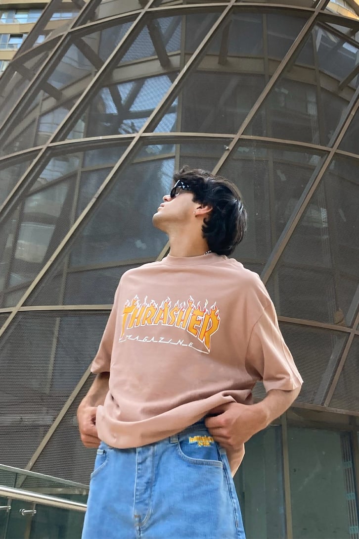 Thrasher Baskılı Oversize Tshirt