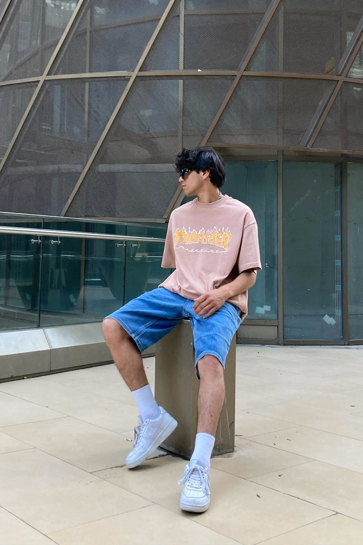 Thrasher Baskılı Oversize Tshirt