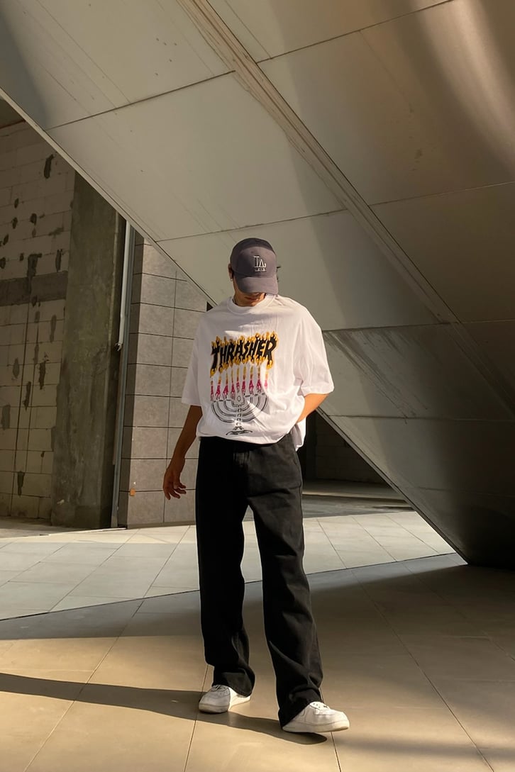 Thrasher Baskılı Oversize Tshirt