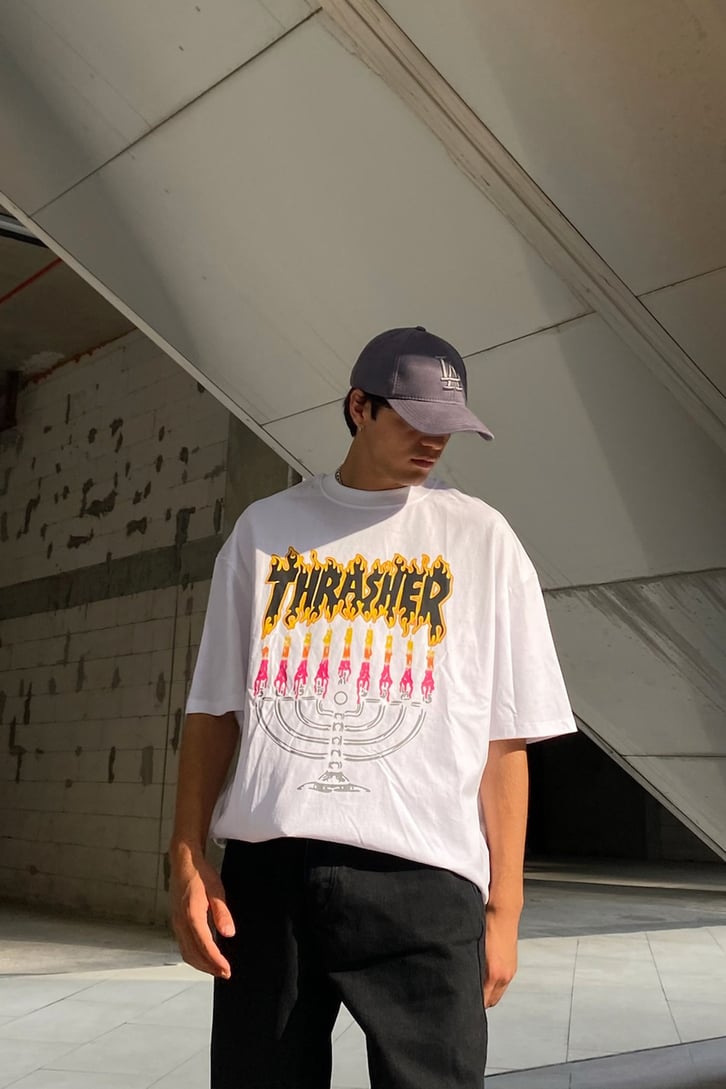 Thrasher Baskılı Oversize Tshirt
