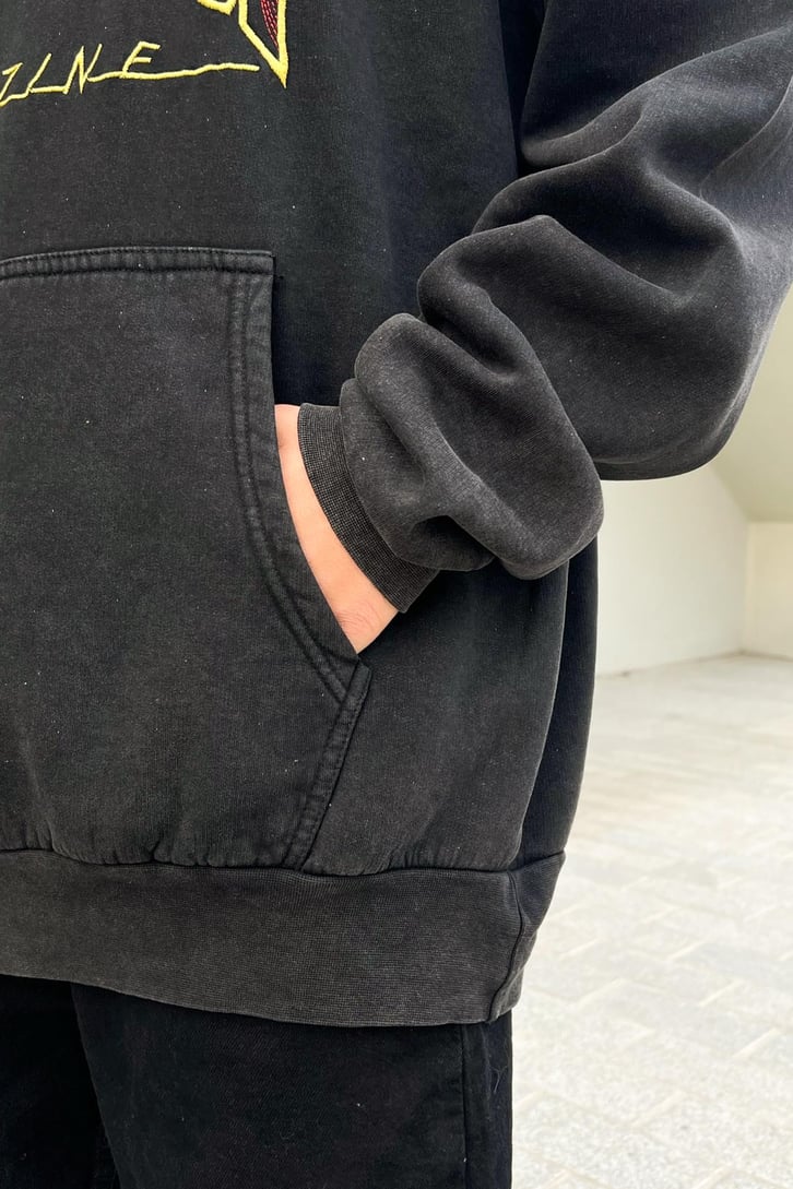 Thrasher Nakışlı Antrasit Oversize Hoodie