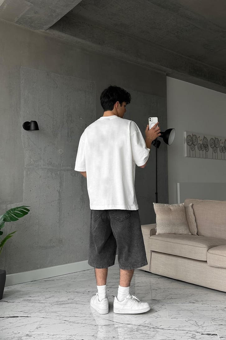 Thrasher Skateboard Beyaz Oversize Tişört