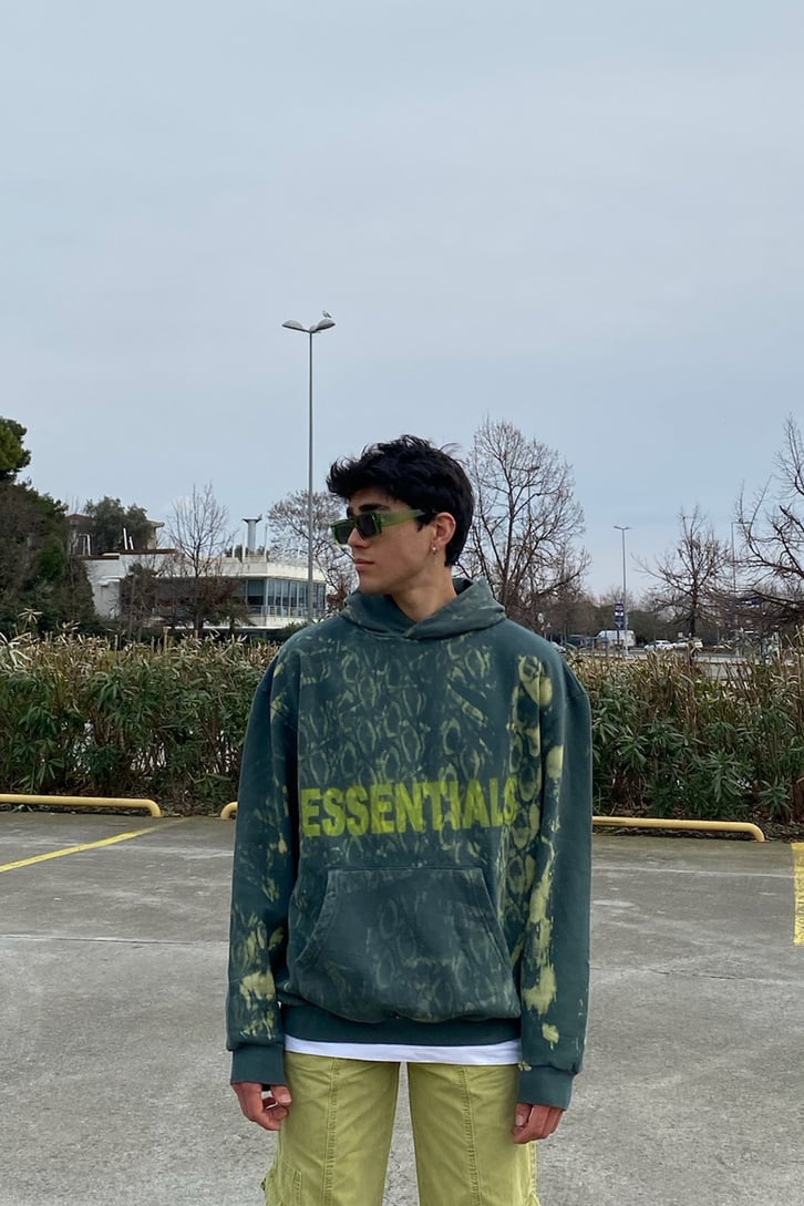 Tie-Dye Double Color Oversize Printed Hoodie