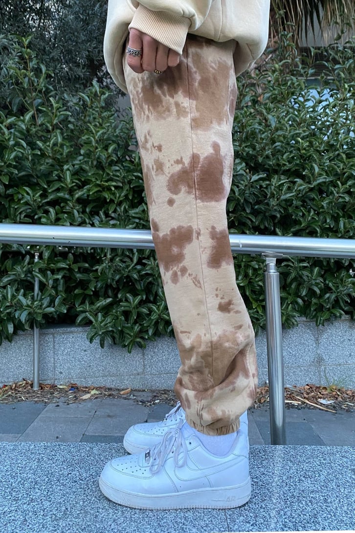 Tie-Dye Overize Nakış İşlemeli Sweatpant