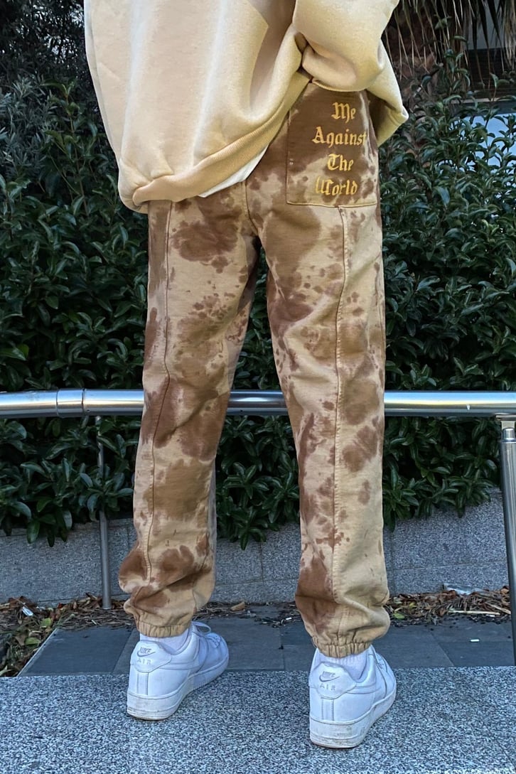 Tie-Dye Overize Nakış İşlemeli Sweatpant