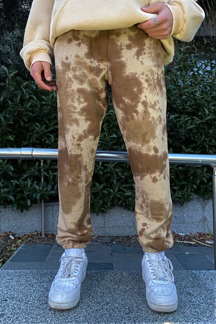 Tie-Dye Overize Nakış İşlemeli Sweatpant