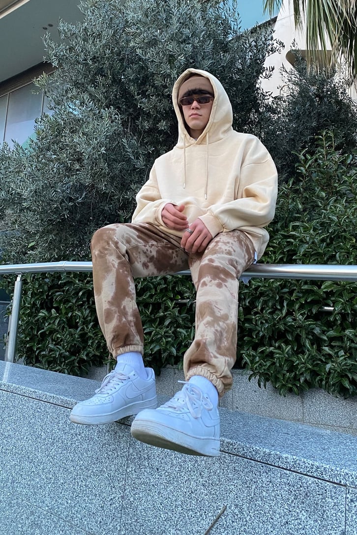 Tie-Dye Overize Nakış İşlemeli Sweatpant
