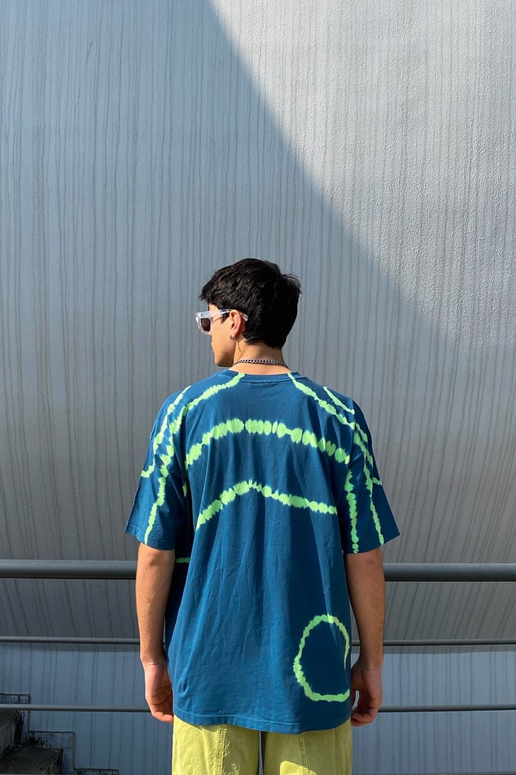 Tie-Dye Yıkamalı Double Color Oversize Tshirt