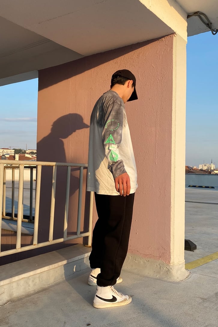 Tie-Dye Yıkamalı Oversize Longsleeve Tshirt