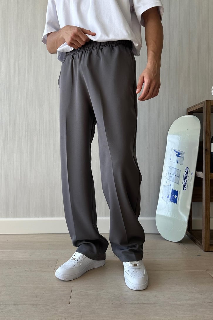 Timeless Bel Lastikli Füme Kumaş Pantolon