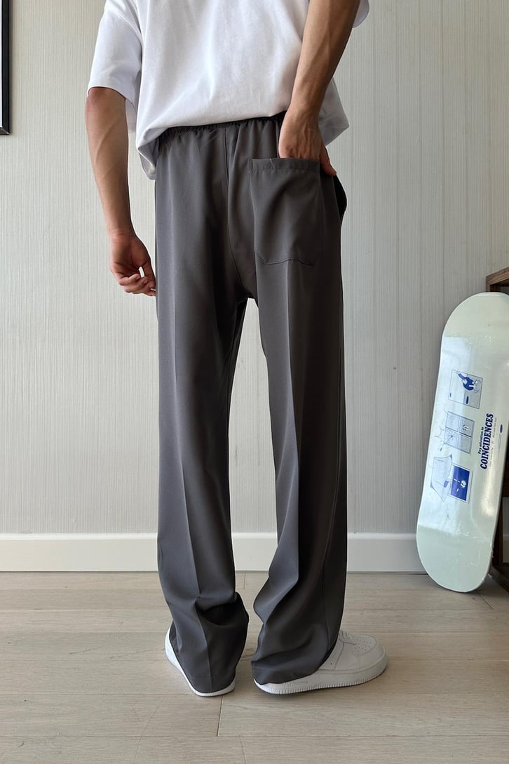 Timeless Bel Lastikli Füme Kumaş Pantolon