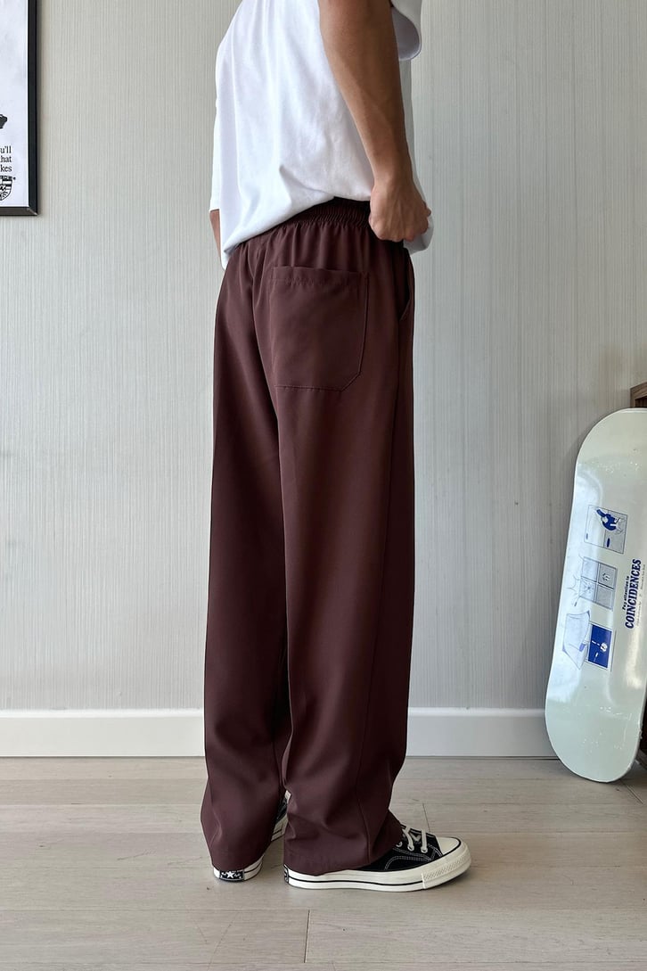 Timeless Bel Lastikli Kahverengi Kumaş Pantolon