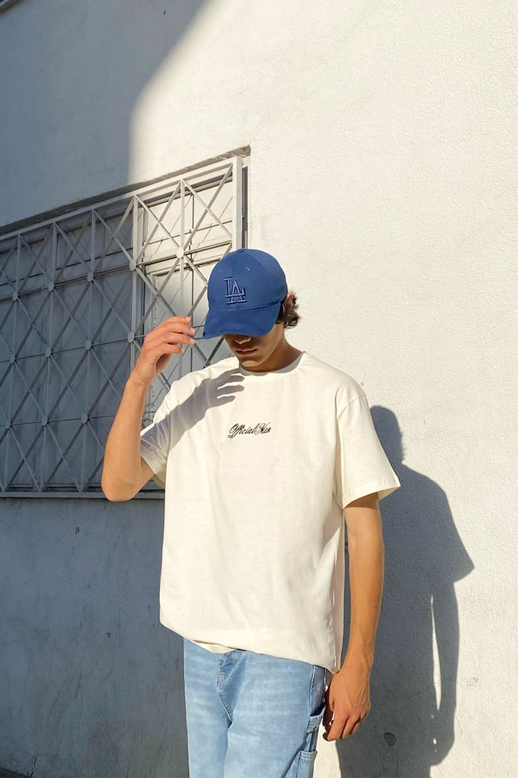 Timeless Nostalgia Baskılı Ekru Oversize Tshirt