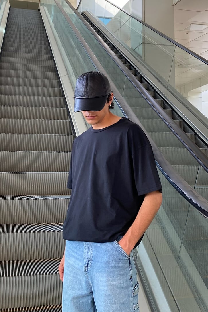 Tokyo Baskılı Siyah Oversize Tshirt