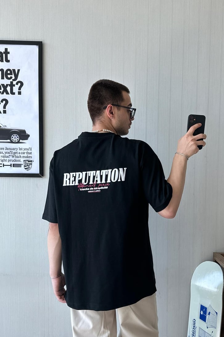 Touche de Simplicité Baskılı Oversize Tişört