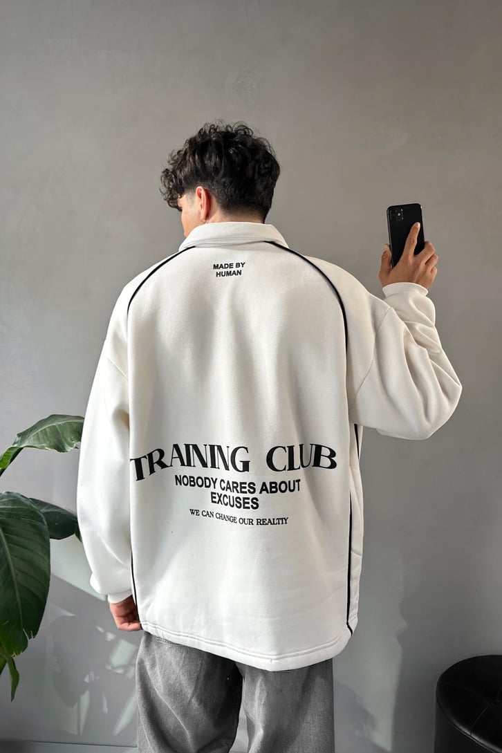 Tranıng Club Baskılı Polo Yaka Sweatshirt