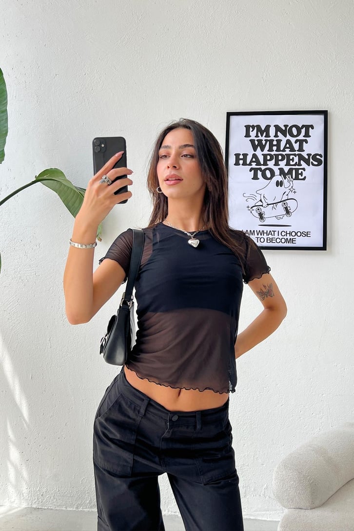 Transparan Crop Tshirt