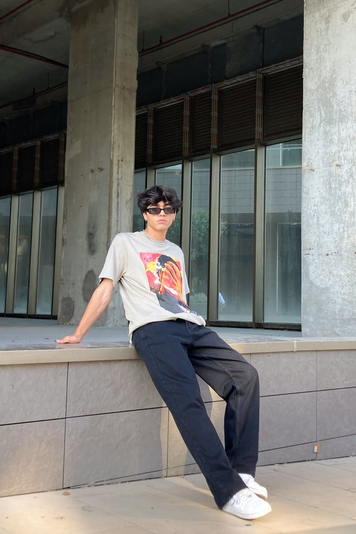 Travis Scott Baskılı Haki Regular Fit Tshirt