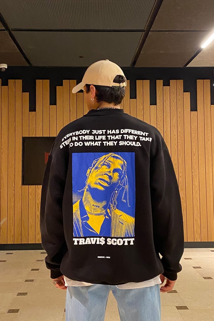 Travis Scott Oversize Premium Printed Sweatshirt