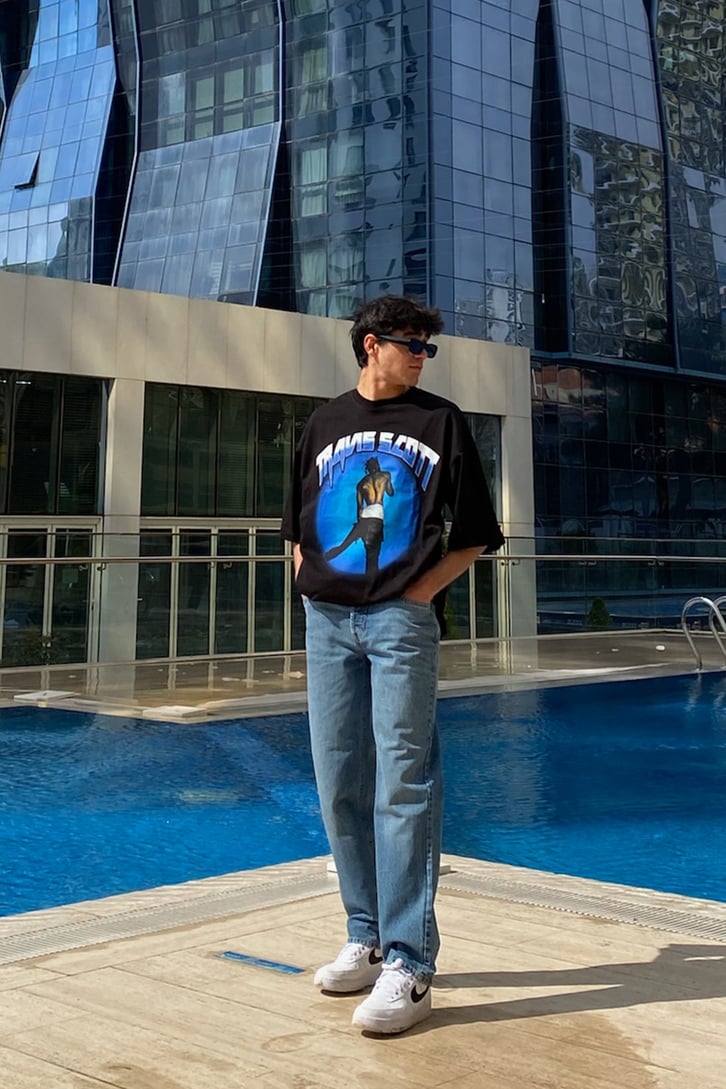 Travis Scott Printed Oversize Tshirt