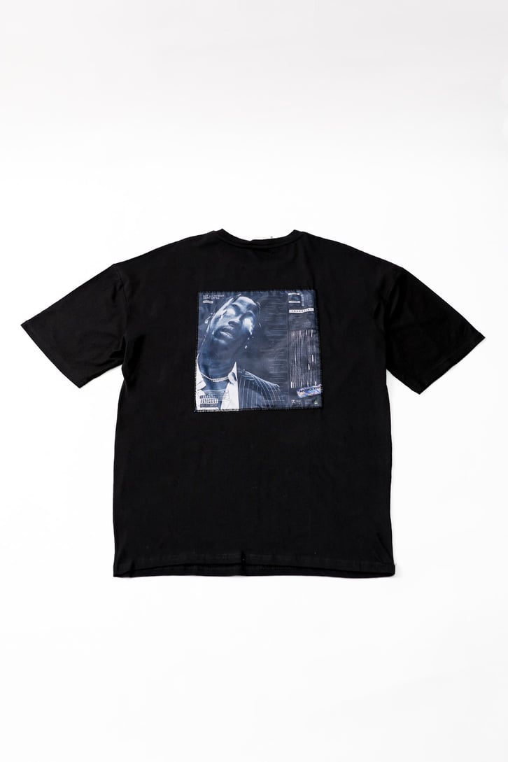 Travis Scott Sırt Baskılı Siyah Oversize Tshirt