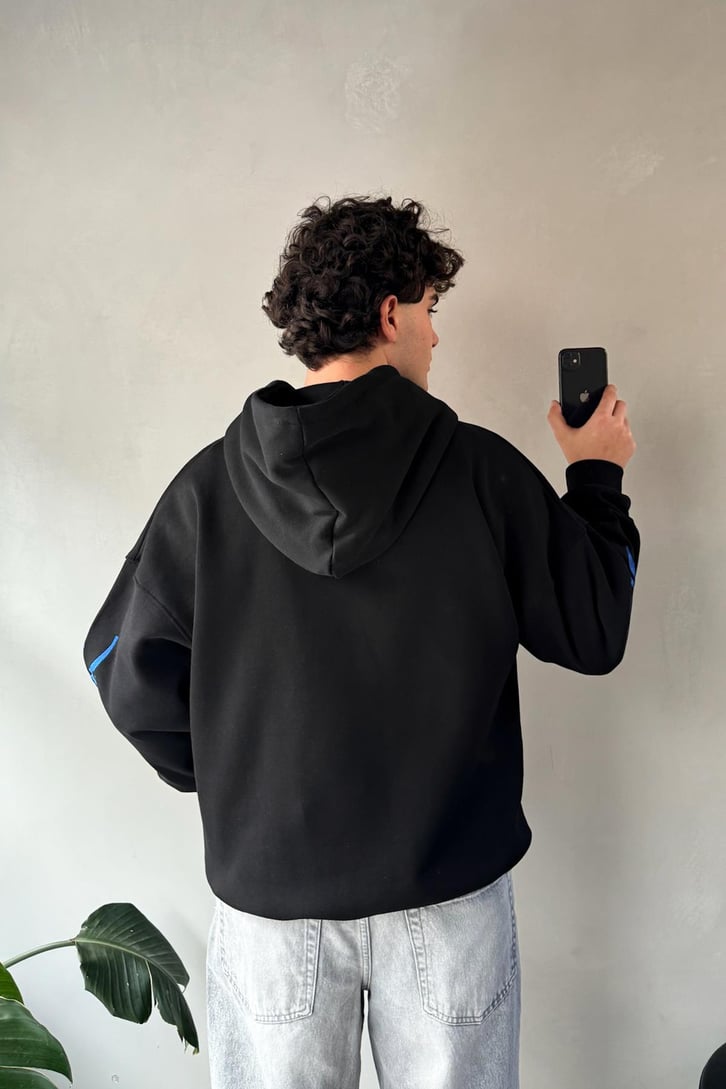 Tribal Nakışlı Oversize Hoodie