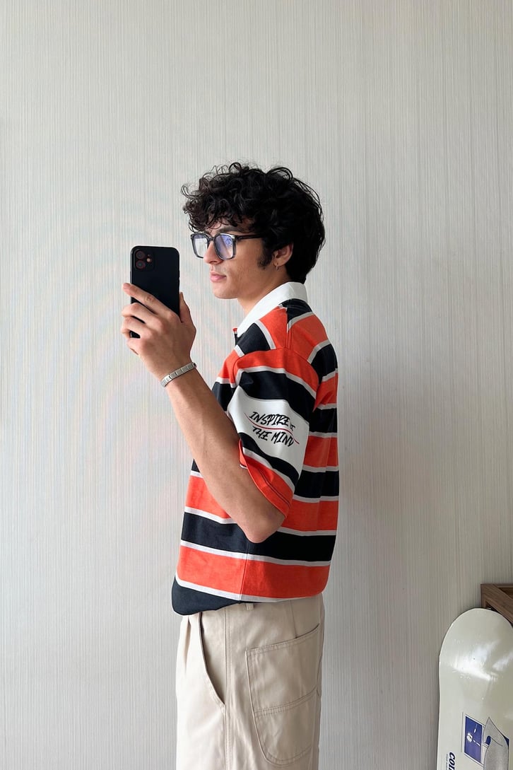 Triple Color Polo Yaka Oversize Tişört
