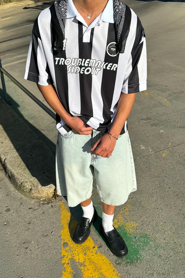 Trouble Maker Side Out Düğmeli Polo Yaka  Forma