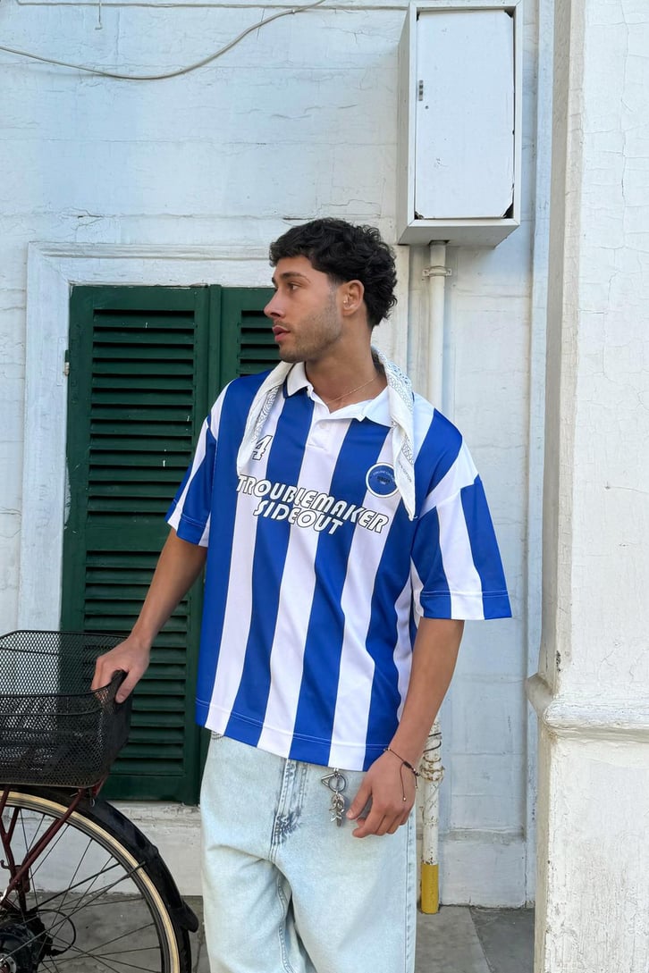 Trouble Maker Side Out Düğmeli Polo Yaka  Forma