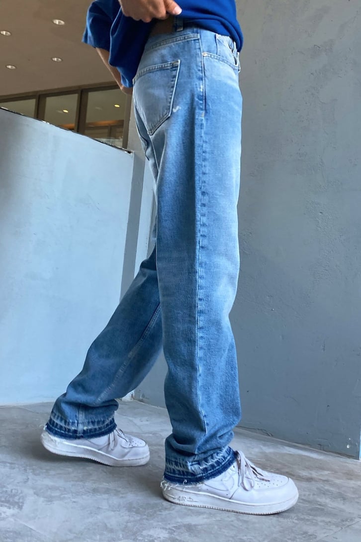 Trouser Detail Buz Mavi Baggy Jean