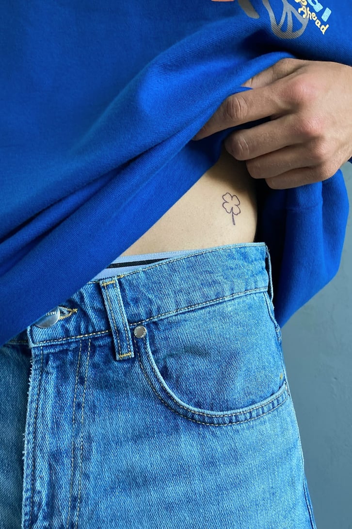 Trouser Detail Buz Mavi Baggy Jean